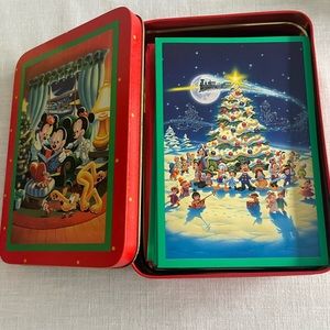 Vintage Disney Christmas Tin with Cards